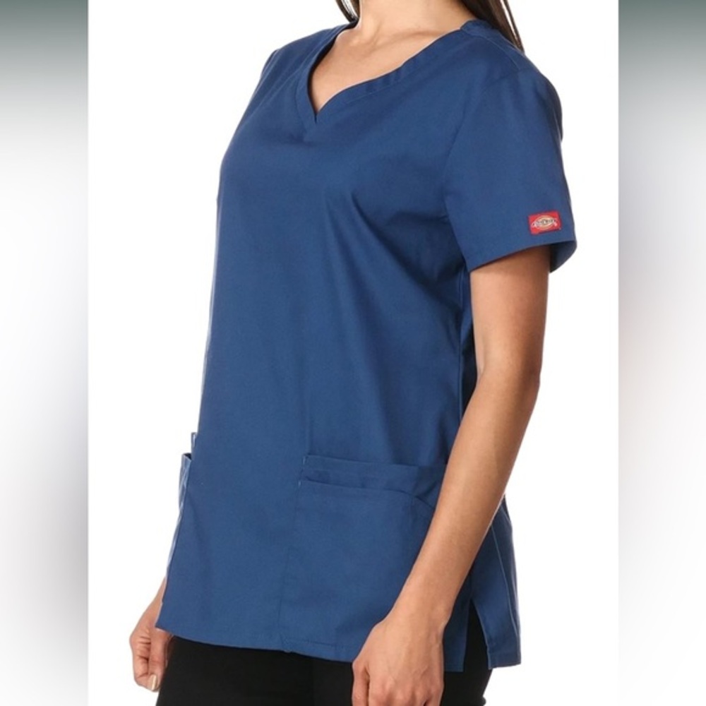 Dickies EDS Scrubs for Women, V-Neck Womens Top in Soft Brushed Poplin 85906